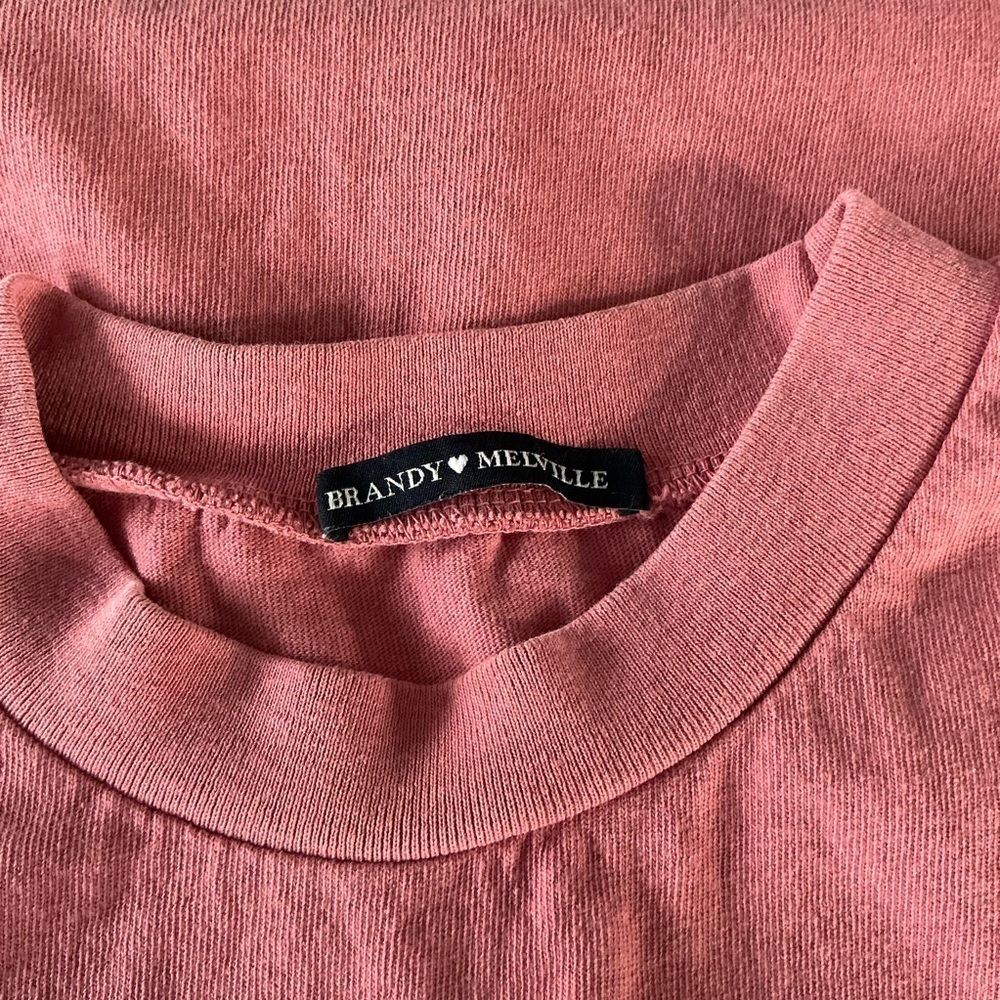 Brandy Melville Butterfly Cropped Top Shorts Sleeve Pink Size Small Teen Size - Picture 3 of 7